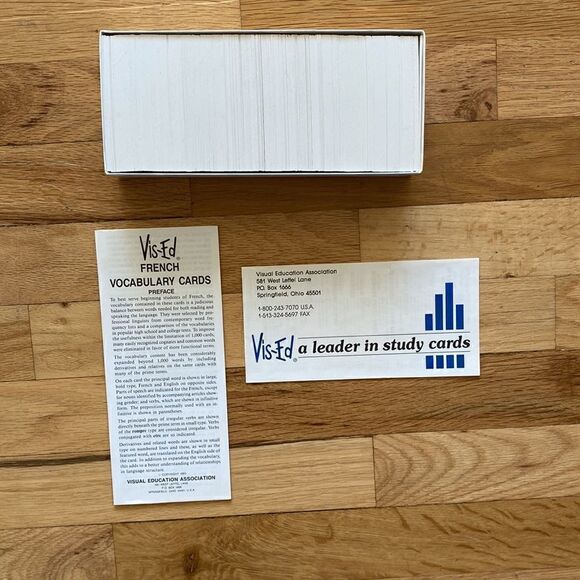 French Vocabulary Boxed Flashcards By Vis-Ed Study Cards - Picture 4 of 7